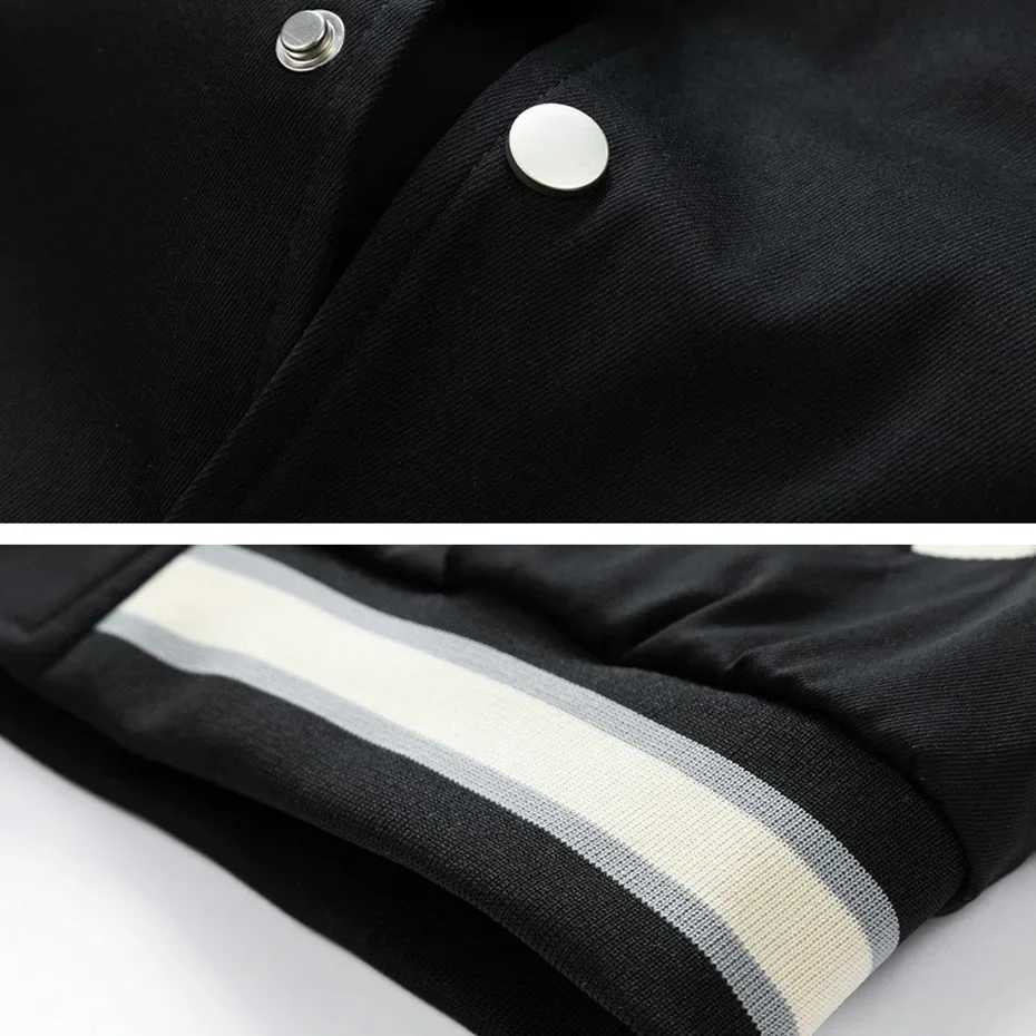 Black baseball jacket mens Plus size 10XL bomber jacket fashionable casual patch work mens large jacket M241017