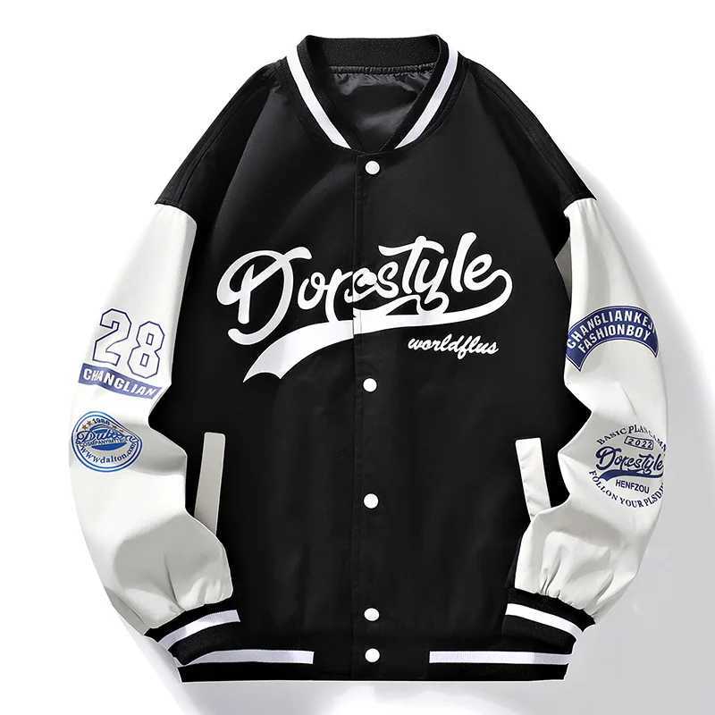 Autumn baseball uniform mens letter embroidery fashion street mens jacket trend retro casual jacket street clothing M241017