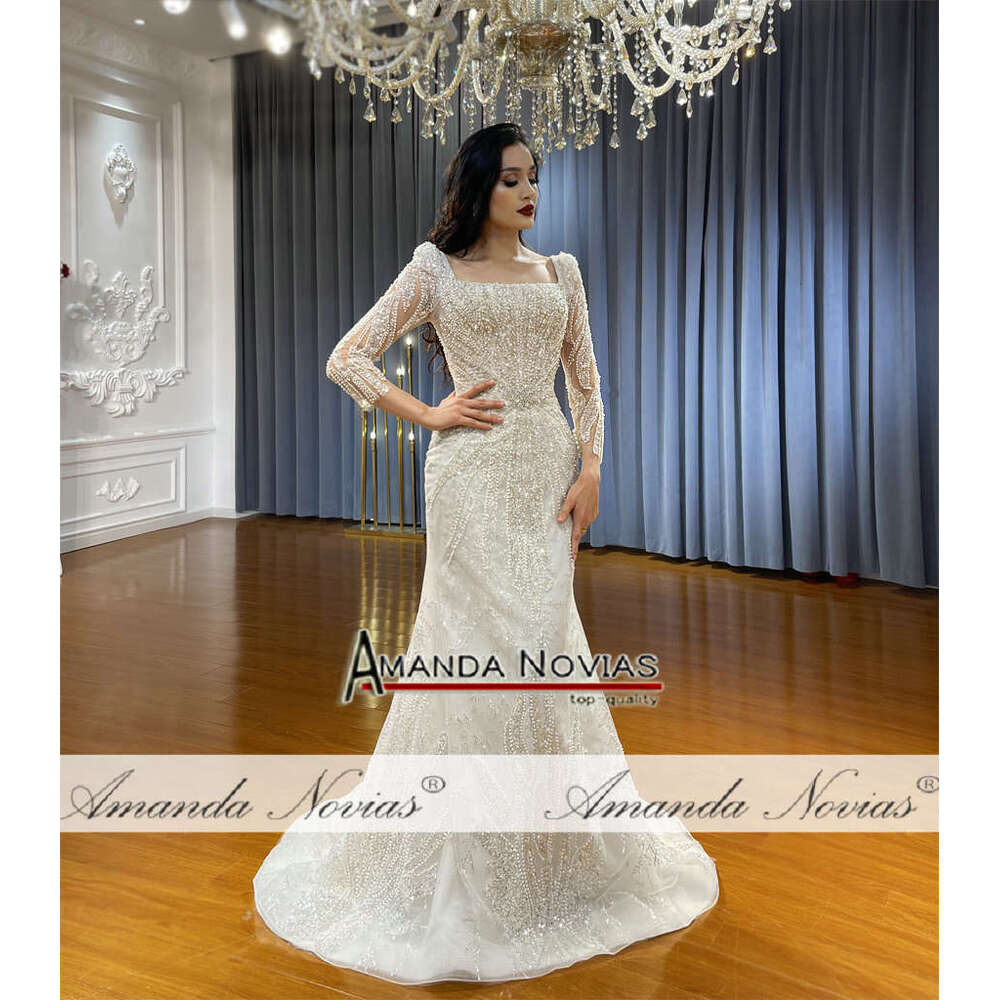 Detachable Skirt Crystal Mermaid 2 in 1 Wedding Dress