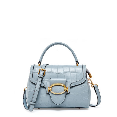 2023 New Summer Women Genuine Shoulder Bags Crocodile Handbag High Quality Real Leather Totes Female Crossbody Bag Blue