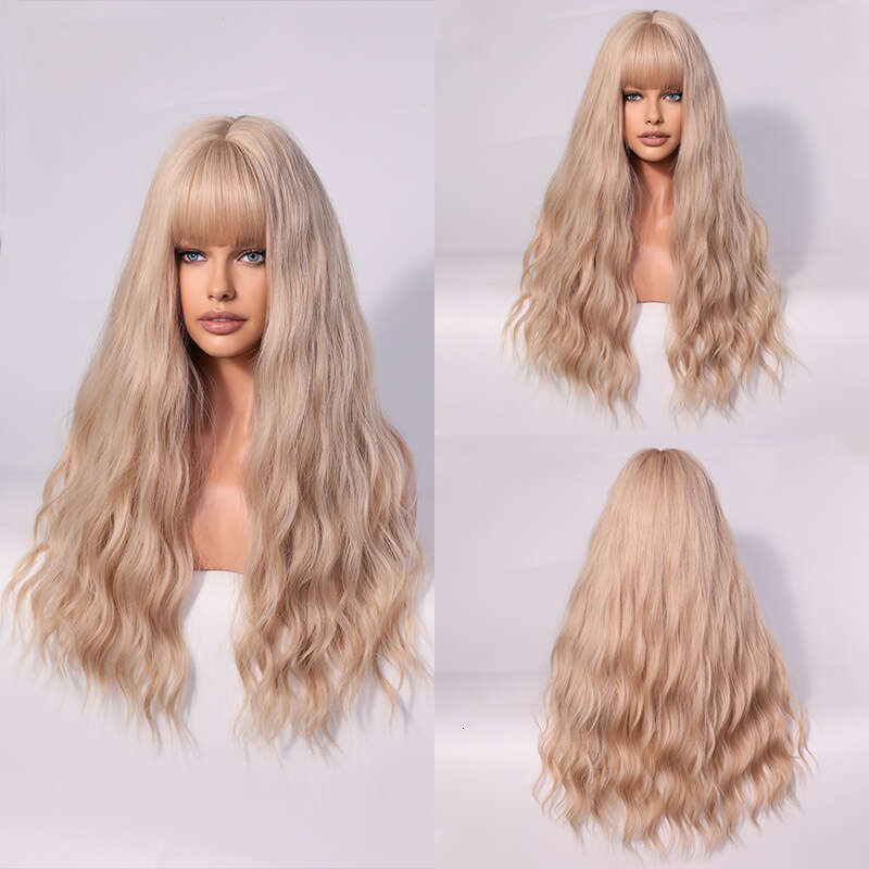 Women's Synthetic Rolled Up With Bangs, Gray Long Nism Wig, Headband