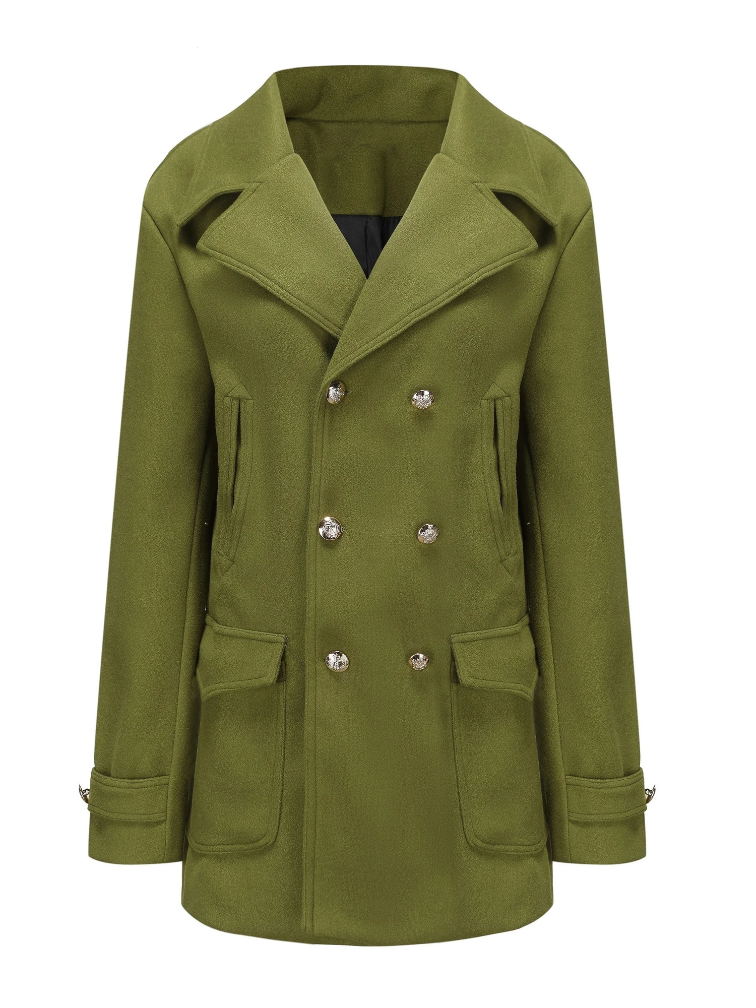 Autumn and winter British mens long sleeved wool coat jacket 241007
