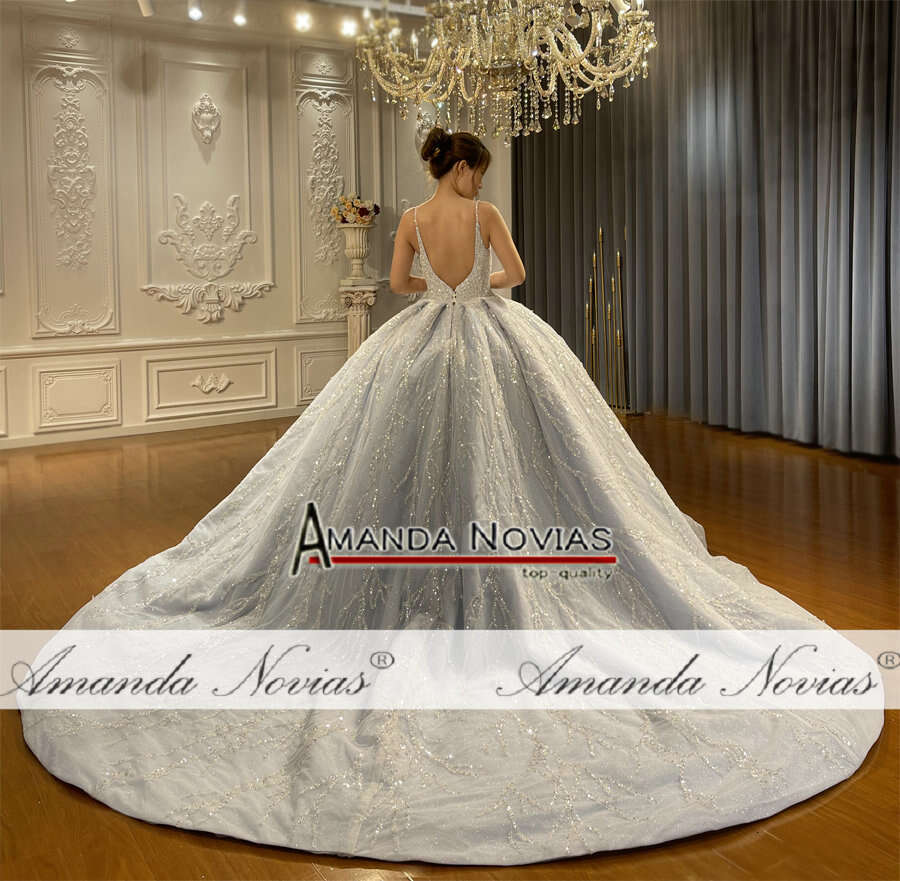 Straps Baby Blus Tiered Skirts Wedding Dress