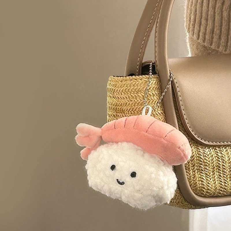 Kaii Plush Sushi Toy Keychain For Women Girls Cartoon Fashion Doll Key Ring Pendant Bag Decoration Accories GiftsXJ250116