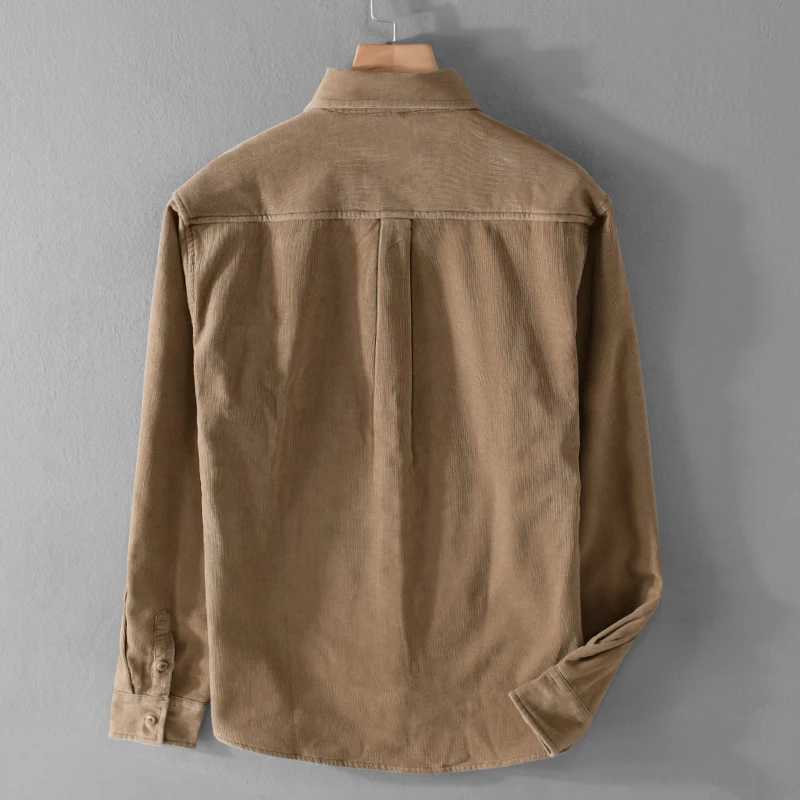 New Designer Italy Quality Brand Shirts For Men Fashion Cotton Corduroy Warm Long-sleeve Thickened Plus Size Top Clothes Camisa LX241017