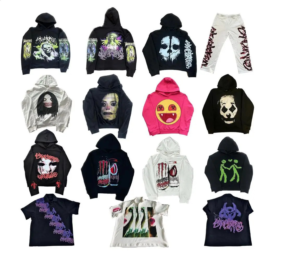 Oversized Goth Streetwear Tops Grunge Hoodies Women Couples Sweatshirt Gothic Harajuku Vintage Hoodie Y2k Clothes 241017