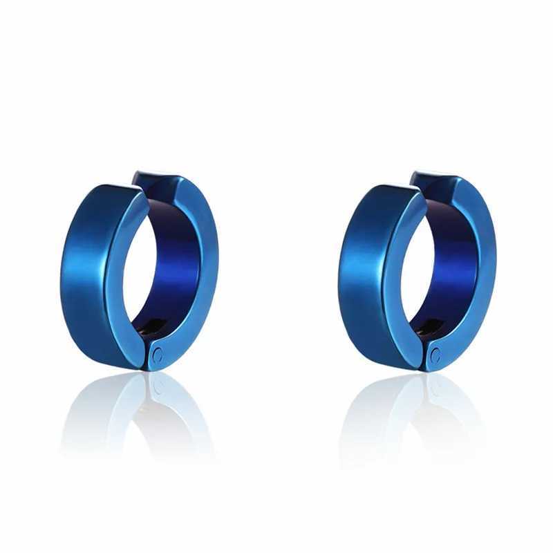 1 pair of classic Korean punk stainless steel ear clip earrings suitable for men women black non perforated fake earrings and new popular jewelry W241