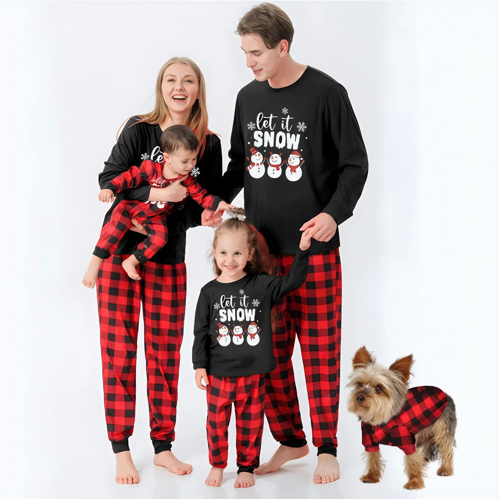 Snowman Print Christmas Pajamas Set Mother Father Kids Matching Clothes Soft 2 Pcs Suit Pyjamas Baby Romper Family Look 241017