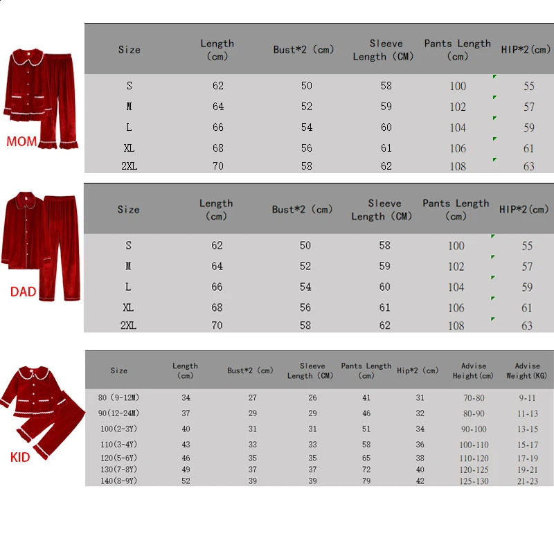 Kids Pajamas Sets Christmas Costume Family Match Suit Custom Red Velvet Overalls Boy Girl Robes Dress Xmas Clothes 241017