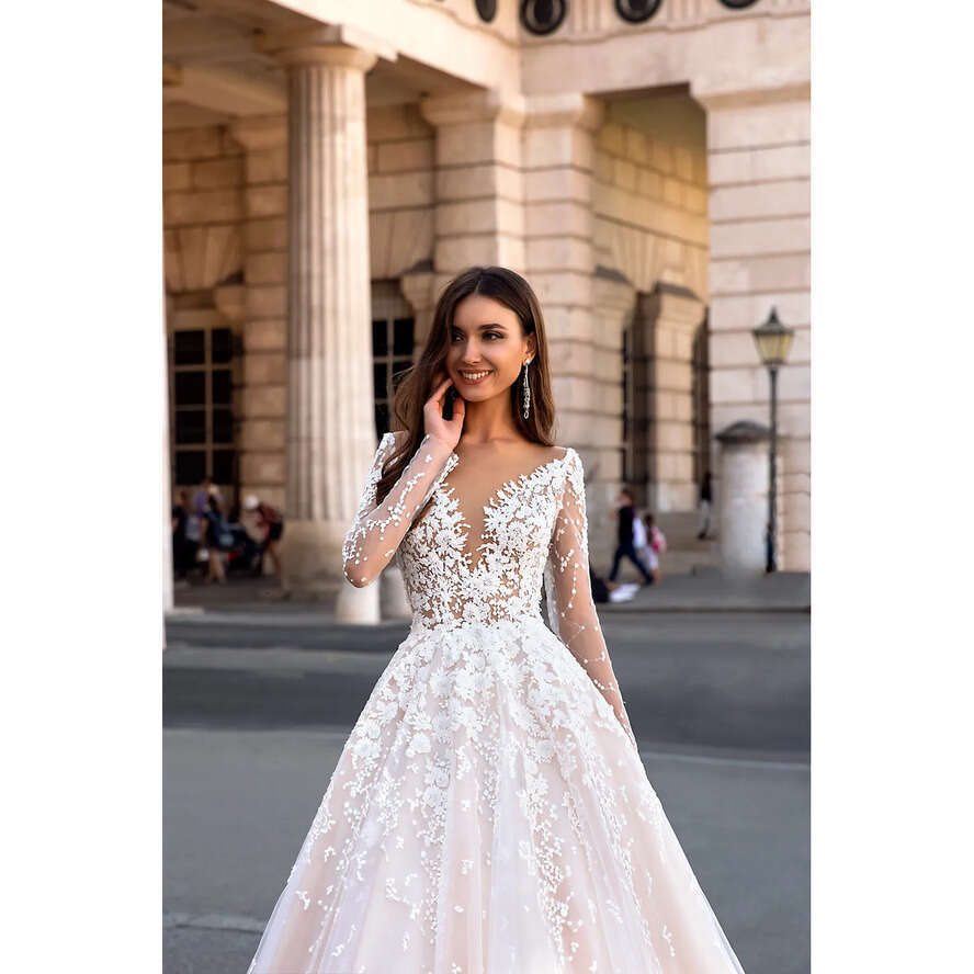 Boho Modest Wedding Beach Dress O Neck Sleeves A E Long Tulle Plus Size Wedding Dresses Bridal Gowns Vestidos De Novia es