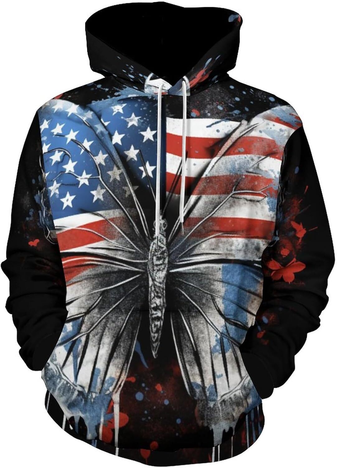 Hoodie for Mens Womens Unisex Funny Tie Dyed 3D Printed Hoodie Psychedelic Butterfly Sweatshirt Hoodies Pocket Graphic Hoodies sweatshirt Pullover Lon