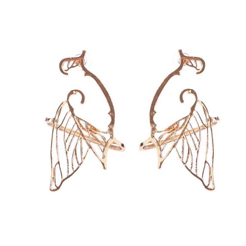 Hollow butterfly earrings with elf wings fairy wings screw earrings girl earrings cuff pendant earrings unprinted jewelry gifts W241017