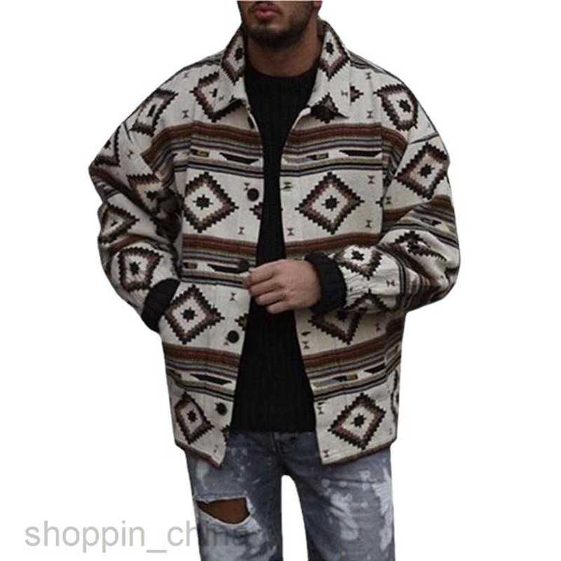 Men's Jackets Coats Autumn New Youth Lapel fashion printed jacket for men