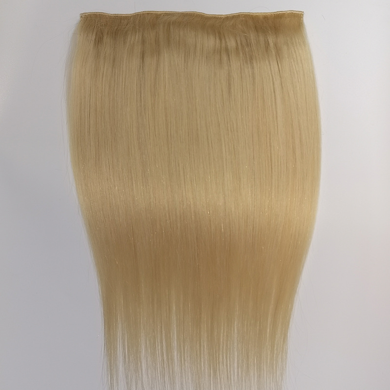 Brazilian Malaysian 100% Human Hair One-piece Clip In Hair Extensions Silky Straight Blonde 613# Color 60-100g/piece