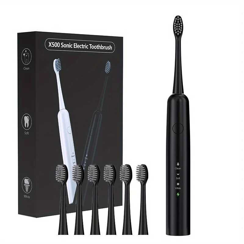 Adult Sonic Electric Toothbrush Travel Kit Advanced USB Charging Soinc Toothbrush IPX7 Waterproof Comes with 6 Toothbrush Heads M241017