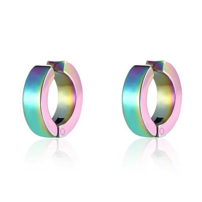 1 pair of classic Korean punk stainless steel ear clip earrings suitable for men women black non perforated fake earrings and new popular jewelry W241