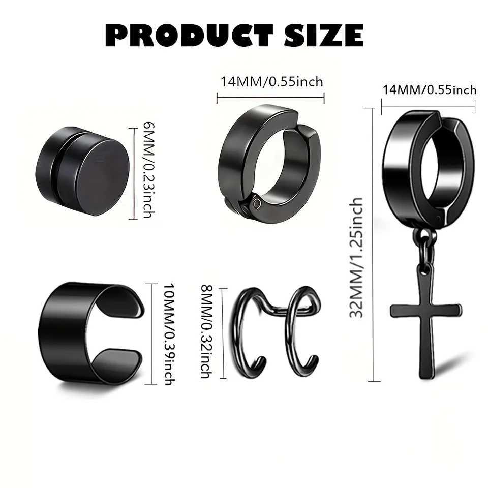 1 pair of neutral stainless steel magnetic stud earrings non perforated earrings clip on cross earring set suitable for womens daily jewelry wear W241