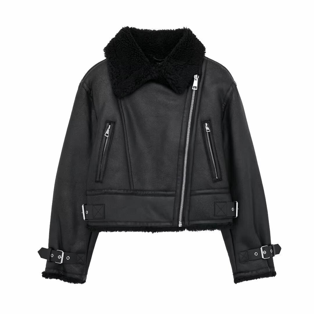Women's Winter Warm Thick Outwear Black Streetwear Elegant Outerwear 2024 Inszart Patchwork Woman Jackets Coat Tops