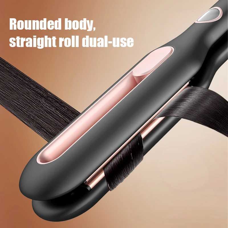 Hair Straightener Curler 2 In 1 Ceramic Plate Flat Iron Fast Heat Up Electric Hair StraightenerXJ241016