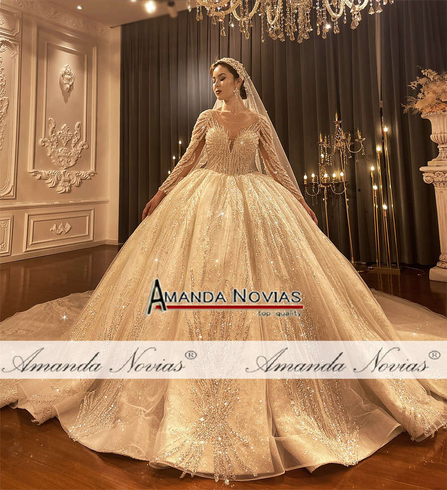 Dubai Style Wedding Royal Train Designer Dress