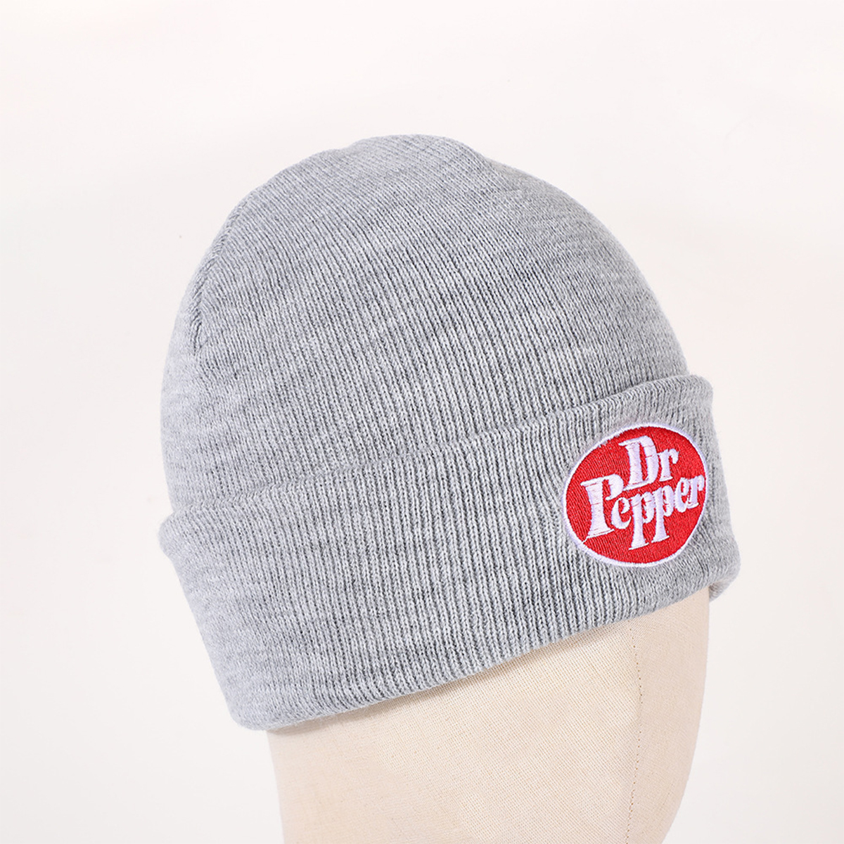 Trendy DR Initial Design Round Top Knit Beanie - Perfect for Cold Weather Comfort