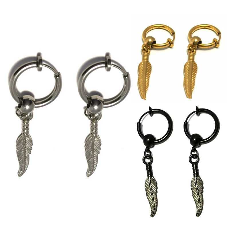 2024 Stainless Steel Non Perforated Magnetic Earrings Neutral CZ Magnetic Earclip Womens Punk Hip Hop Earring Set W241017