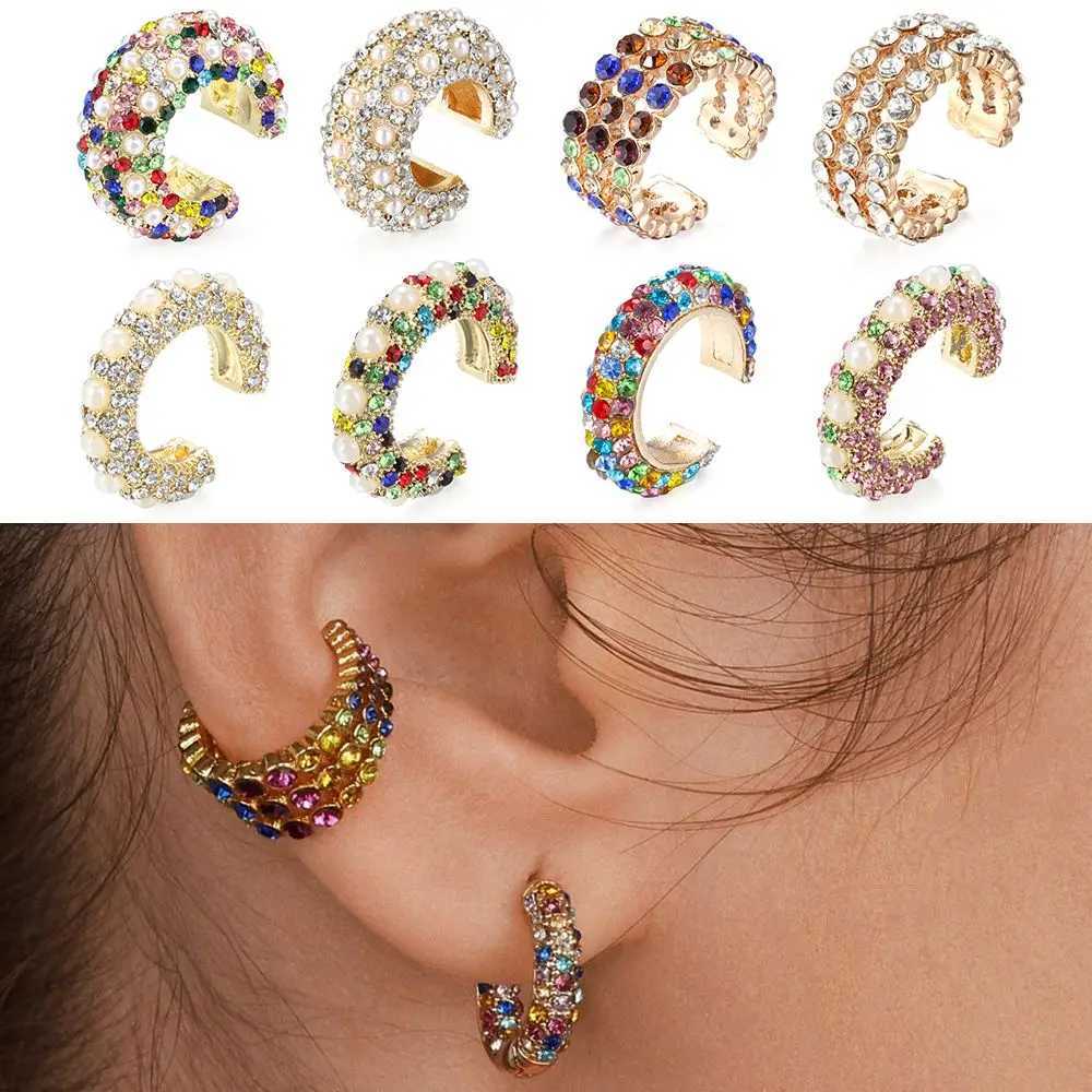 Accessories Non perforated rhinestone pendant jewelry party CZ cuff earrings statement C-shaped cubic zirconia earrings W241017