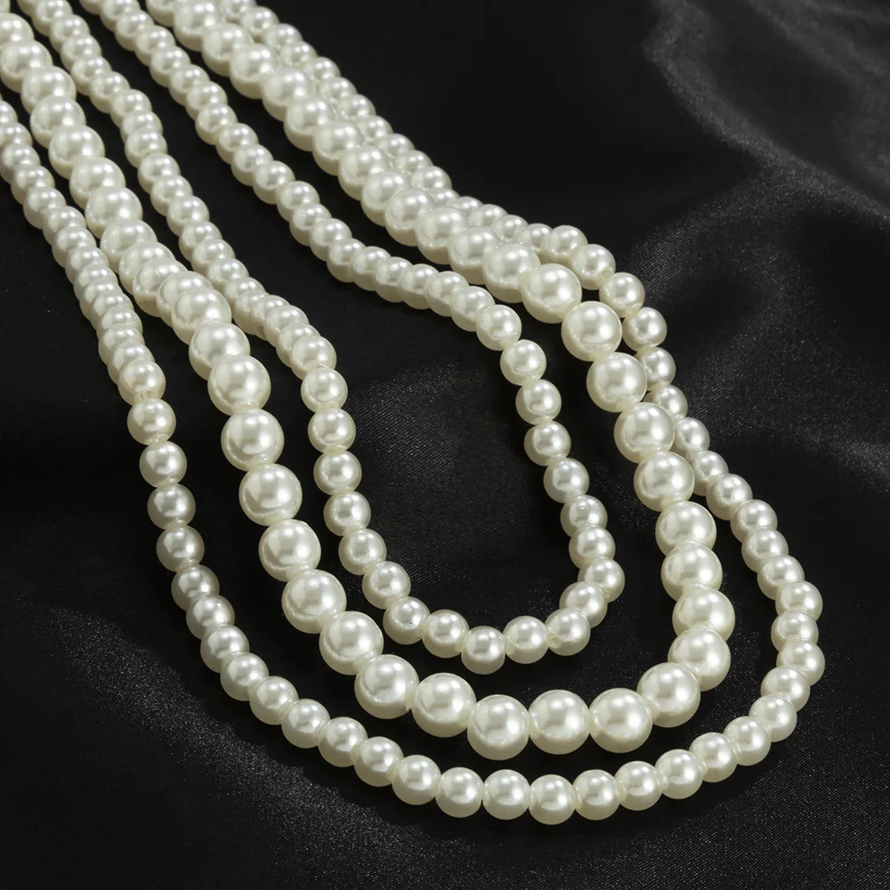 Trendy Pearl Necklace Men Temperament Simple Handmade Strand Bead For Women Jewelry Gift y241010