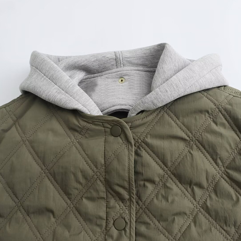 Women's Parkas Jackets Hoodies Coat Casual Loose Long Sleeve 2024 Inszart Solid With Button Y2k Outerwear Armygreen Woman Jacket