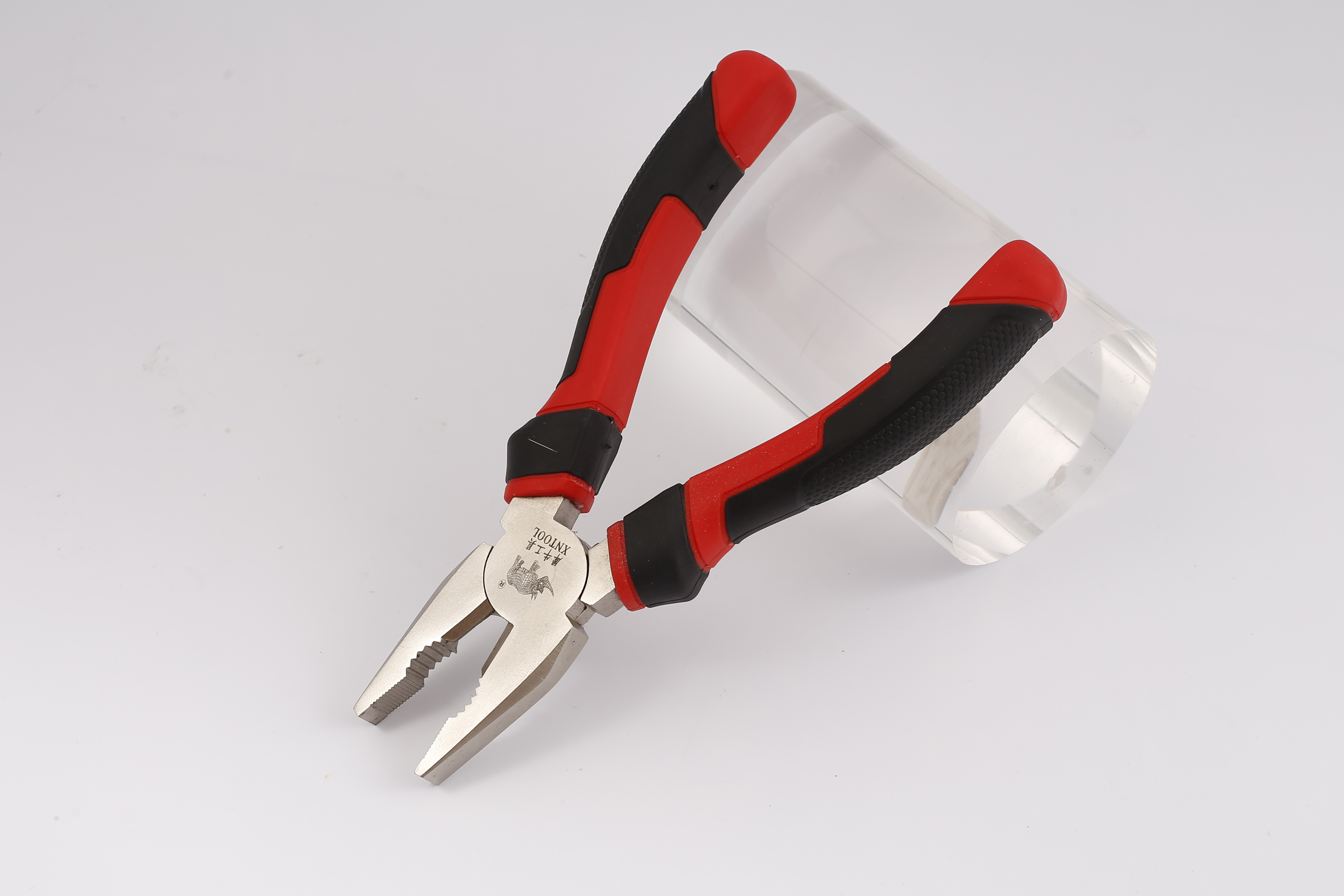 European pliers Nickel plating treatment on the surface of the new red and black handle