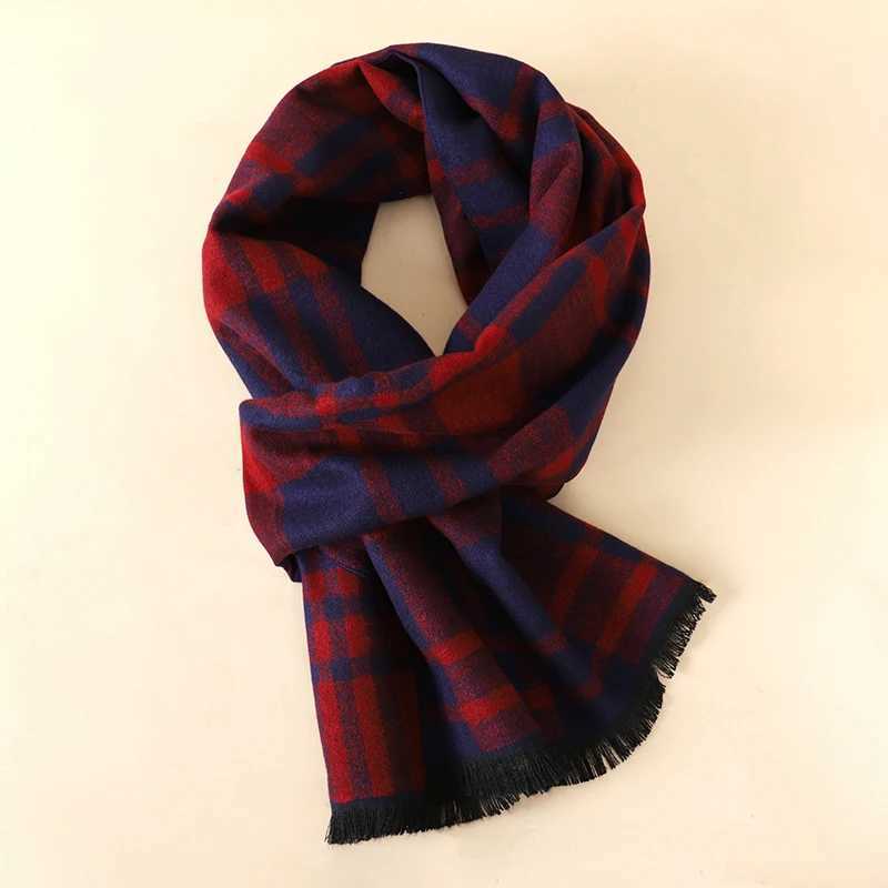 New Fashion Winter Mens Cotton Scarf Warm Collar Embroidered Striped Scarf Soft Long Casual M Bufanda Pashmina Shawl X241017
