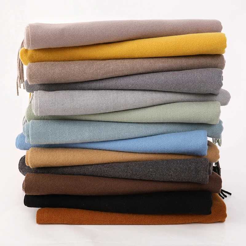2024 Warm and Warm Cashmere Scarf Headscarf Solid Womens Shawl Bag Fem Pashmina Bandana Scarf Echape X241017