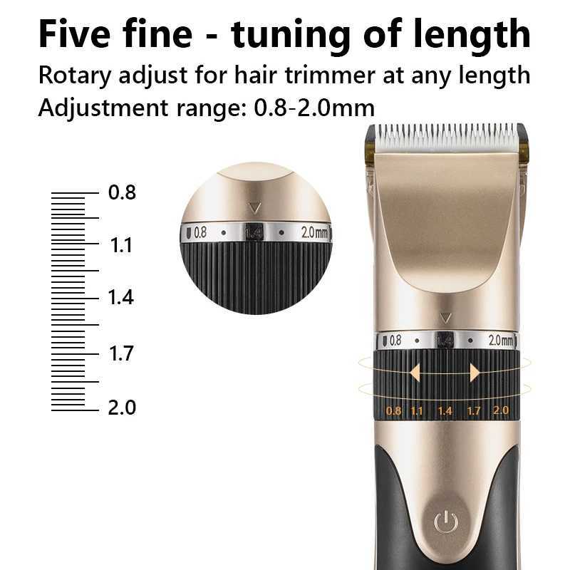 Professional Hair Trimmer Digital USB Rechargeable Hair Clipper for Men Haircut Ceramic Blade Razor Hair Cutter Barber Machine W241227