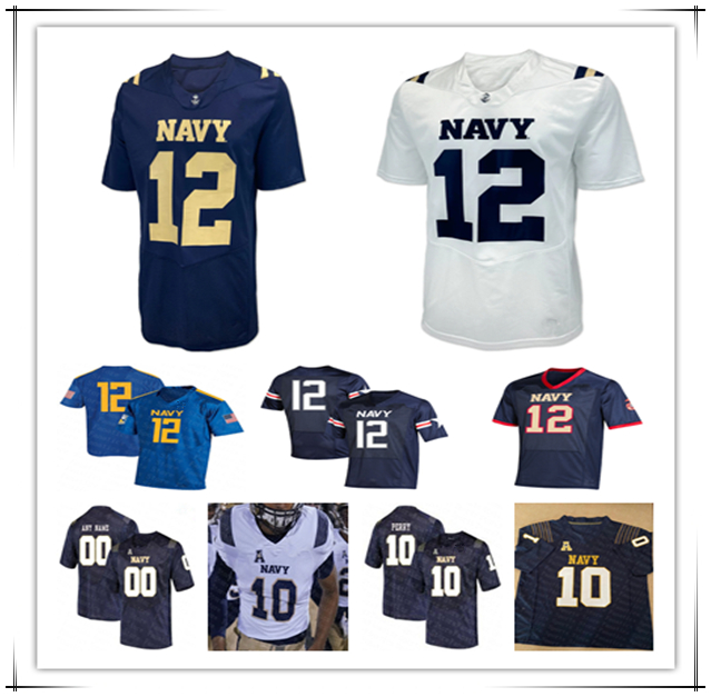 Navy College Football Jerseys Blake Horvath Alex Tecza Eli Heidenreich Brandon Chatman Daba Fofana Colin Ramos Jaxson Campbell Rayuan Lane III Landon Robinson 4XL