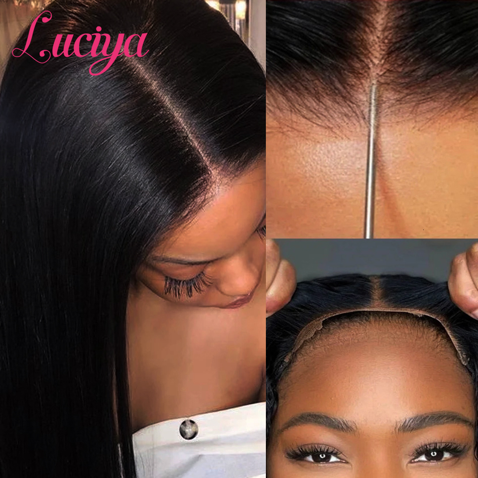 Straight 13X4/13X6 Transparent Front Wigs Pre Plucked 360 Frontal Human Hair 5X5 HD Lace Closure Wig