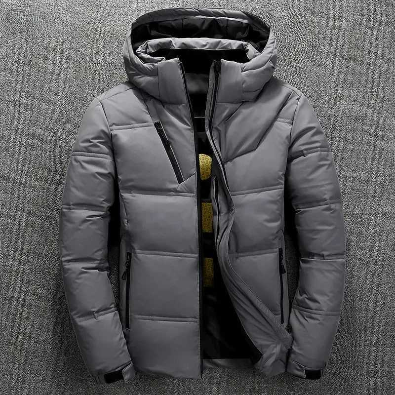 2024 new mens winter down jacket with hood winter warm mens coat casual autumn vertical collar thick hat white duck park X241017