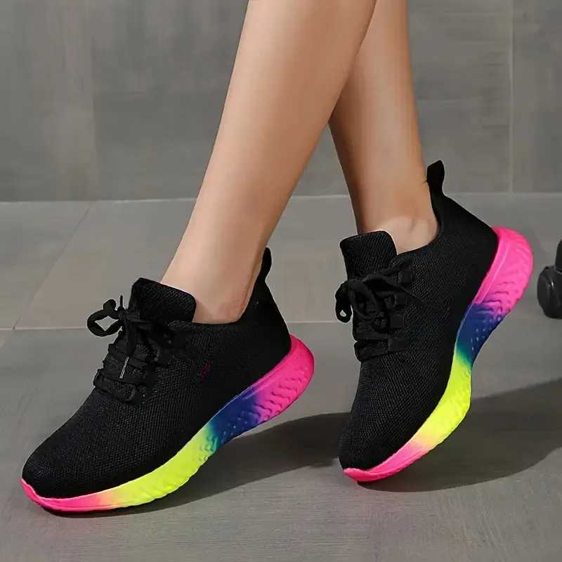 Womens casual shoes summer new lightweight mesh womens sports shoes lace comfortable breathable womens vulcanized shoes Y241017