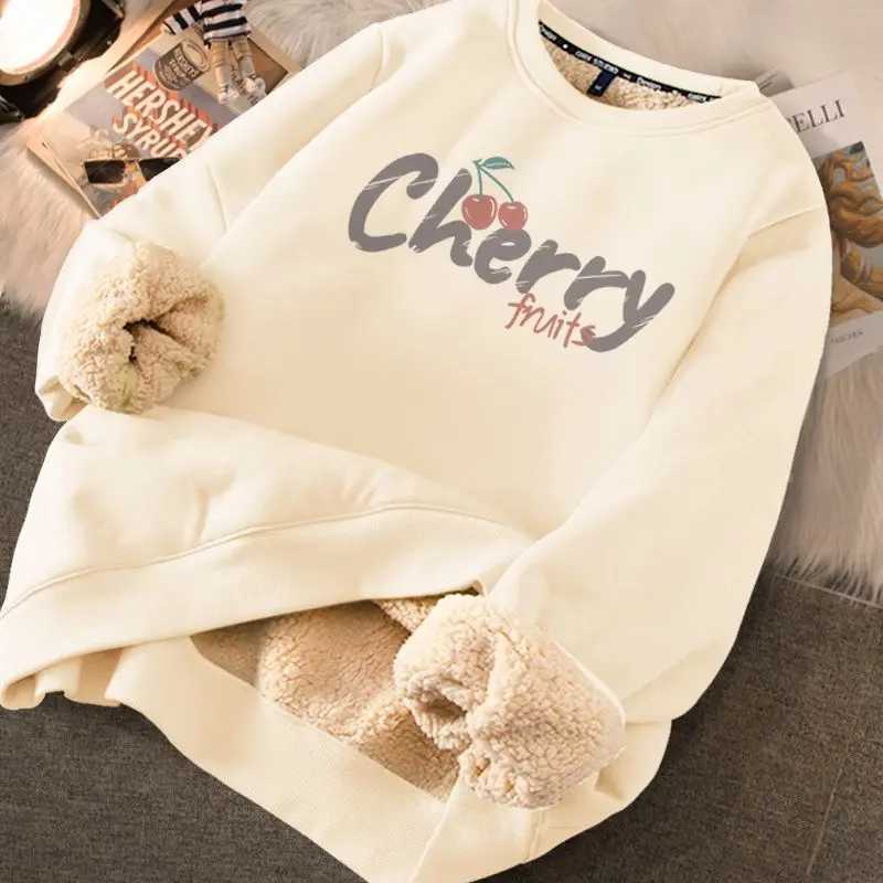Women Autumn Sweatshirts Warm Thicken Fleece Hoodies Cute Printed Casual Loose Thermal Sweatshirts For Women 2024 WinterX241016