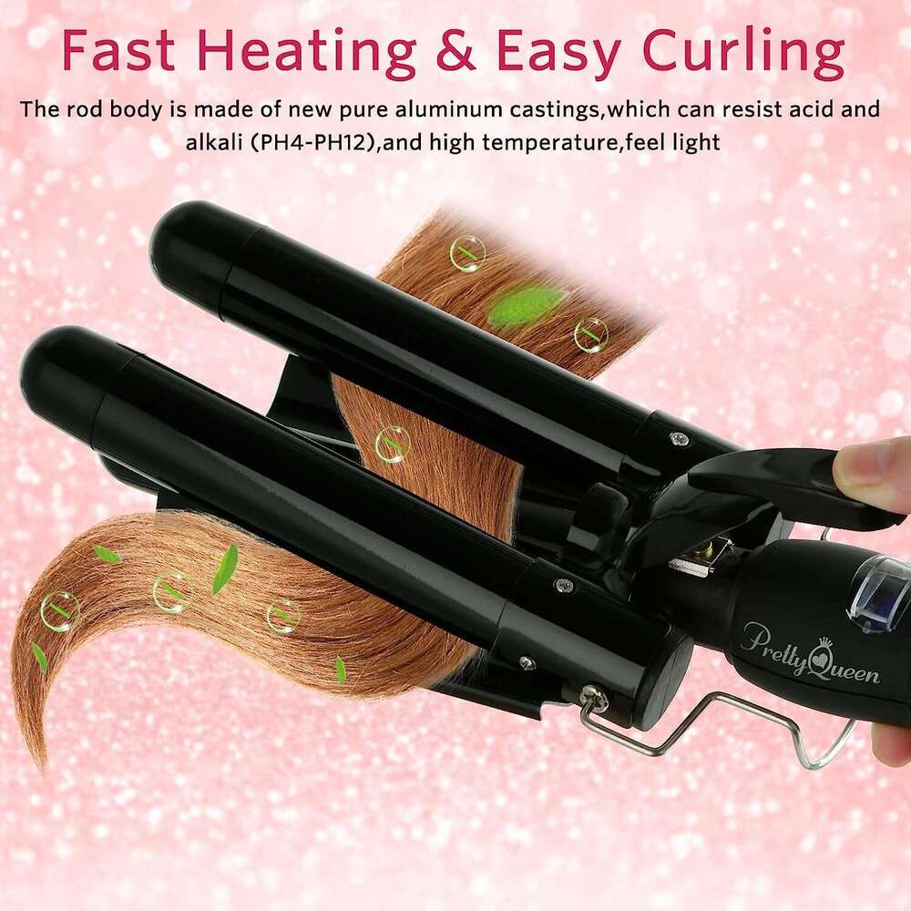 3 Barrel Wand Electric Professional Ceramic Hair Curler Roller Lcd Curg Iron Waver Fashion Styg Tools