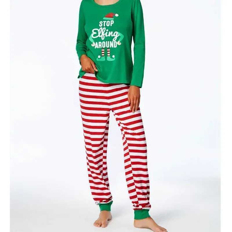 New Appearance Christmas Gift Family Striped Cartoon Printed Pajama Set Mom Dad Child Matching Set Baby jumpsuit Soft Cute Pajama W241015