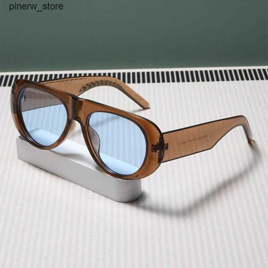 Sunglasses Fashion New Retro Oval Large Frame Sunglasses Fashion Accessories Minimalist Design UV Resistant Sunglasses Female L240910
