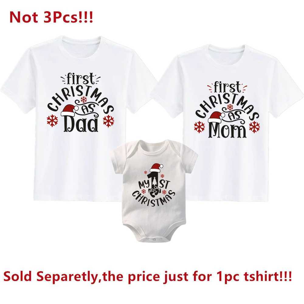 1 family Christmas matching set 1 Christmas printed dad mom shirt baby jumpsuit family clothing family party gift shirt W241015