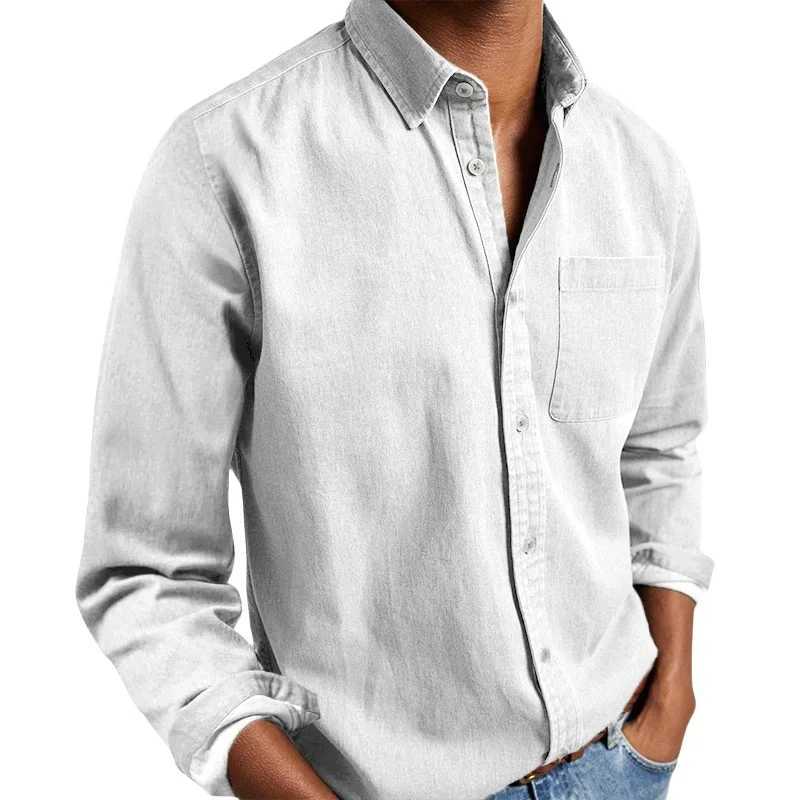 Mens Shirts Social Formal Shirt Long Sleeve Dress Shirts Tops Man Casual White Shirt Blouses Fashion Elegant Shirts Man Clothing LX241017