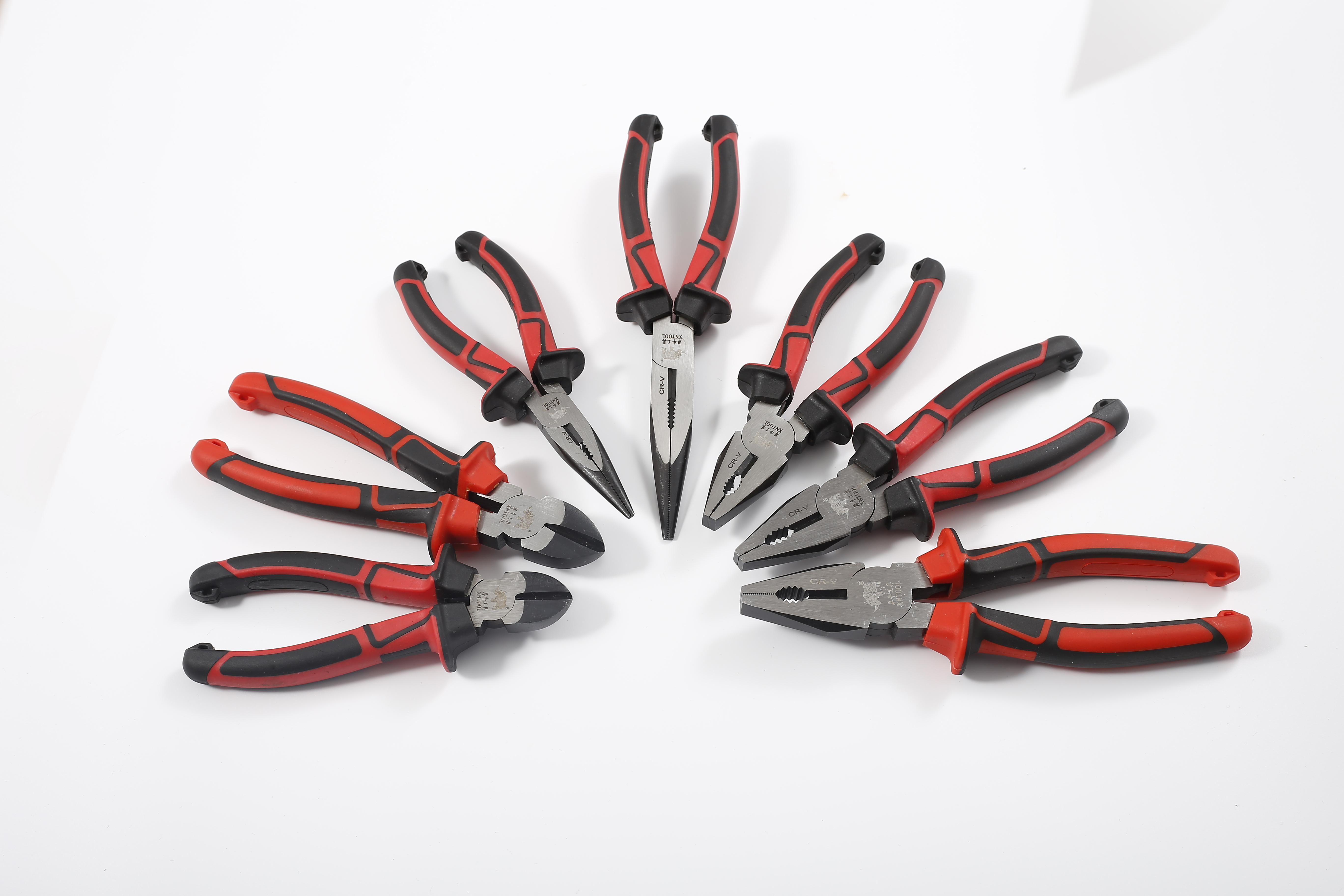 European pliers Red and black TPR with hook handle surface blackened and polished for precision treatment