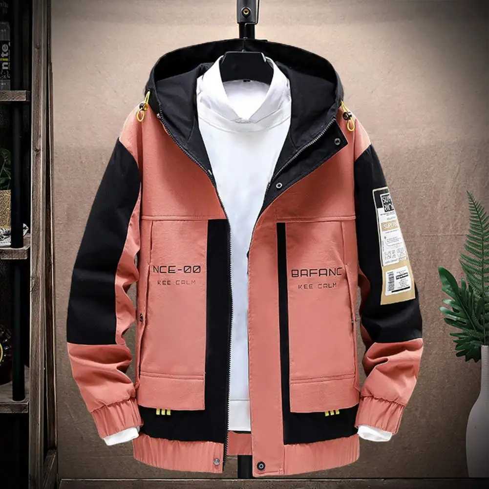 New Spring Hoodie Mens Breathable Jacket Mens Patch Work Clothes Colorful Street Clothing Comfortable Casual Clothing Plus Size 4XL M241017