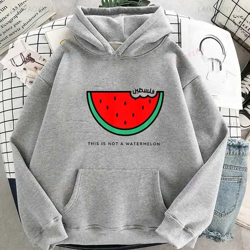 This Is Not A Watermelon Woman Graphic Thermal Hoodies Manga Autumn Winter Fleece Tracksuit Men Sweatshirt Long Sleeve PulloversX241016