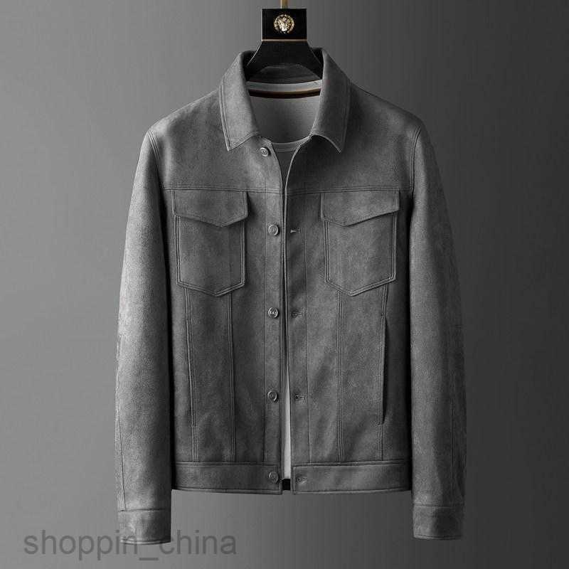 Men's Jackets Coats Suede Coat for men spring and autumn high-end texture luxury, new lapel casual workwear jacket