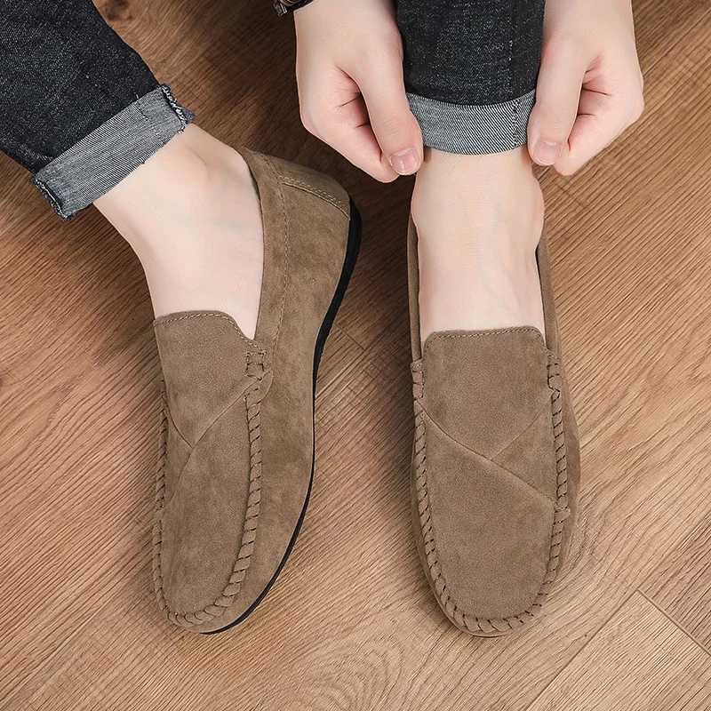 Fi Suede Men Casual Shoes Male Lazy Shoes Breathable Comfort Slip- Mens Driving Shoes Luxury Brand Loafers XJ250614