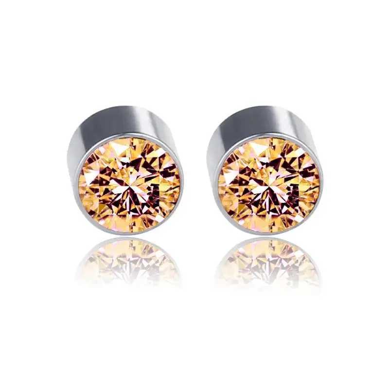 1 pair of magnetic stud earrings with fake perforations nose studs crystal earrings punk clip zircon magnetic studs no perforations jewelry gift W2410