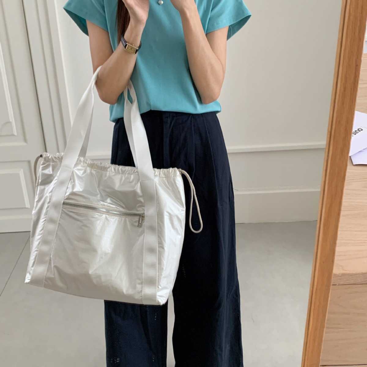 Korean Instagram Same Large Capacity Shoulder Handbag Travel Versatile Leisure Tote Bag 241015